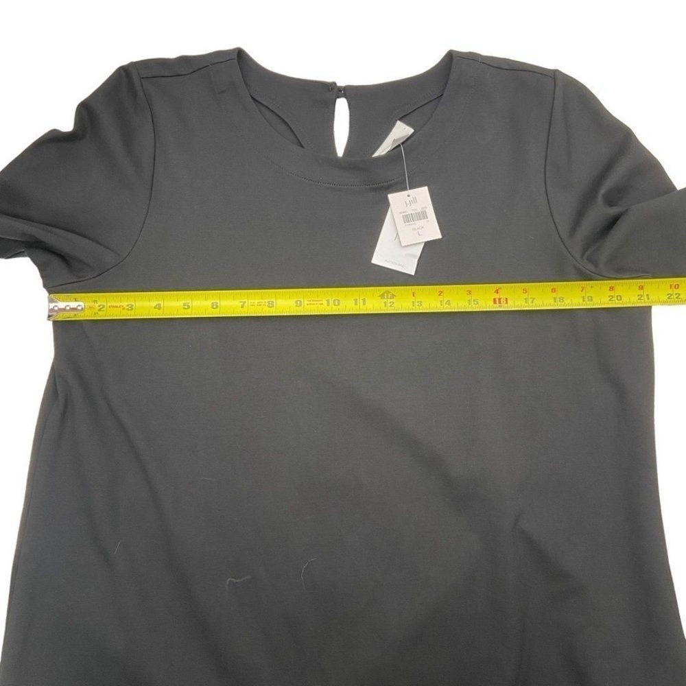 J. Jill Black‎ Ponte Knit Flounce Hem Dress 3/4 Sleeve Large New - Picture 8 of 10
